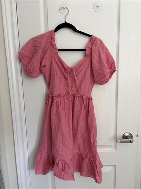 Rebellion Pink Puff Sleeve Mini Dress
